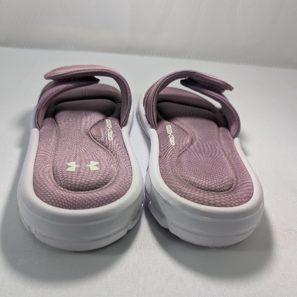 Under Armour Velcro-Adjustable Slides Sandals with Memory Foam, Pink, Size 6 - Picture 4 of 13
